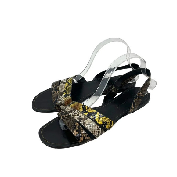 Zara Animal Print Flat Sandals w/‎ Multicolored Straps Size 40 / US 9.5 - Picture 5 of 8